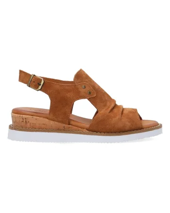 Sandale din piele intoarsa cu talpa wedge