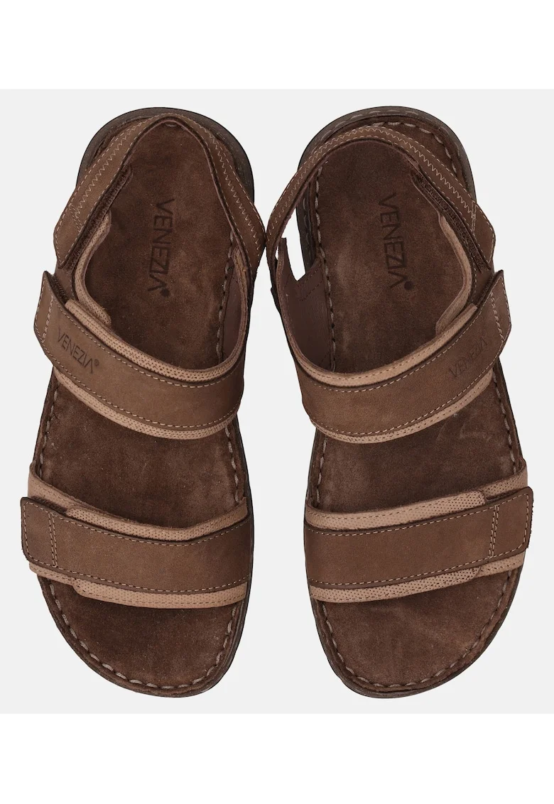 Sandale din nubuc cu velcro