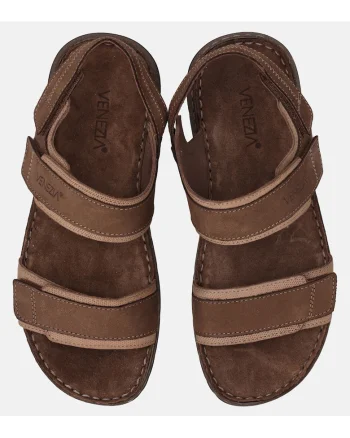 Sandale din nubuc cu velcro