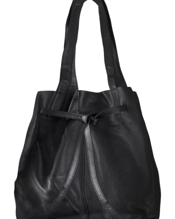 Geanta umar dama piele naturala neagra 37 x 32 x 15 cm, NAPPA - Eva,