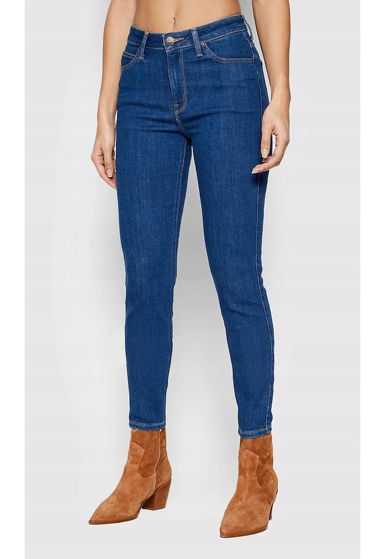 Blugi dama  Scarlett High, skinny, albastru, denim elastic, bumbac/poliester/elastan,