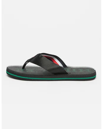 Papuci flip-flop cu detaliu logo, Negru
