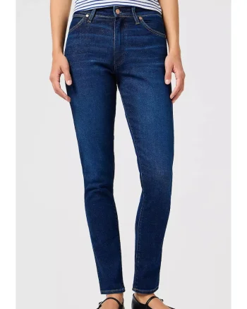 Blugi dama  Sienna, skinny, bleumarin, bumbac cu elastan, talie usor ridicata, lungime 7/8