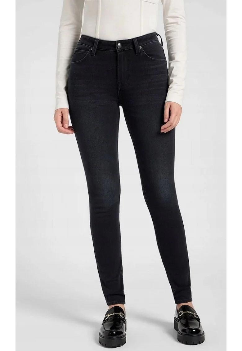 Blugi dama  Scarlett High, skinny, negru, denim elastic, talie inalta, bumbac/poliester/elastan/viscoza,