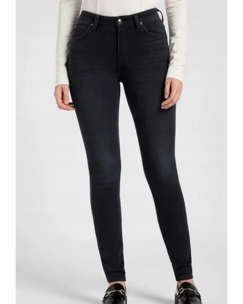 Blugi dama  Scarlett High, skinny, negru, denim elastic, talie inalta, bumbac/poliester/elastan/viscoza,