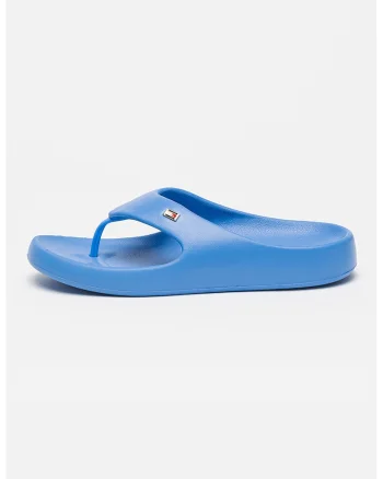Papuci flip-flop cu detaliu logo, Albastru royal