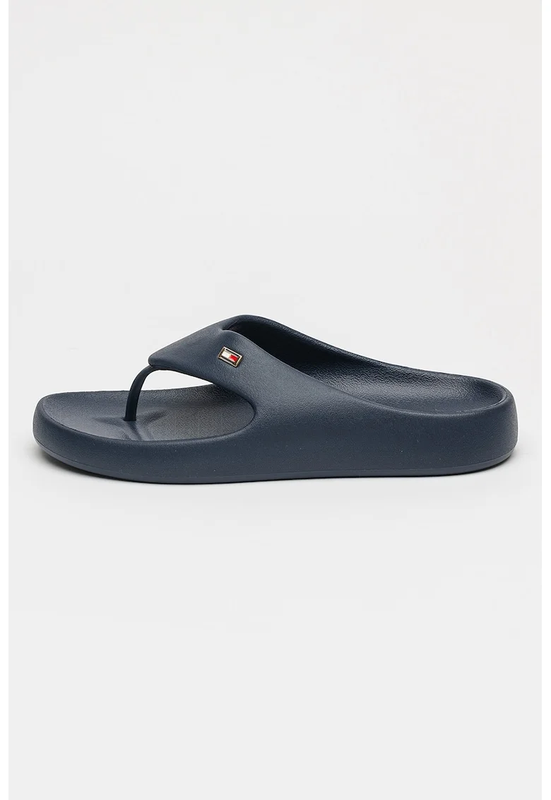 Papuci flip-flop cu detaliu logo, Bleumarin