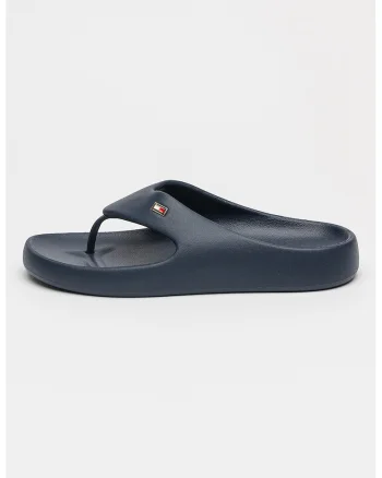 Papuci flip-flop cu detaliu logo, Bleumarin