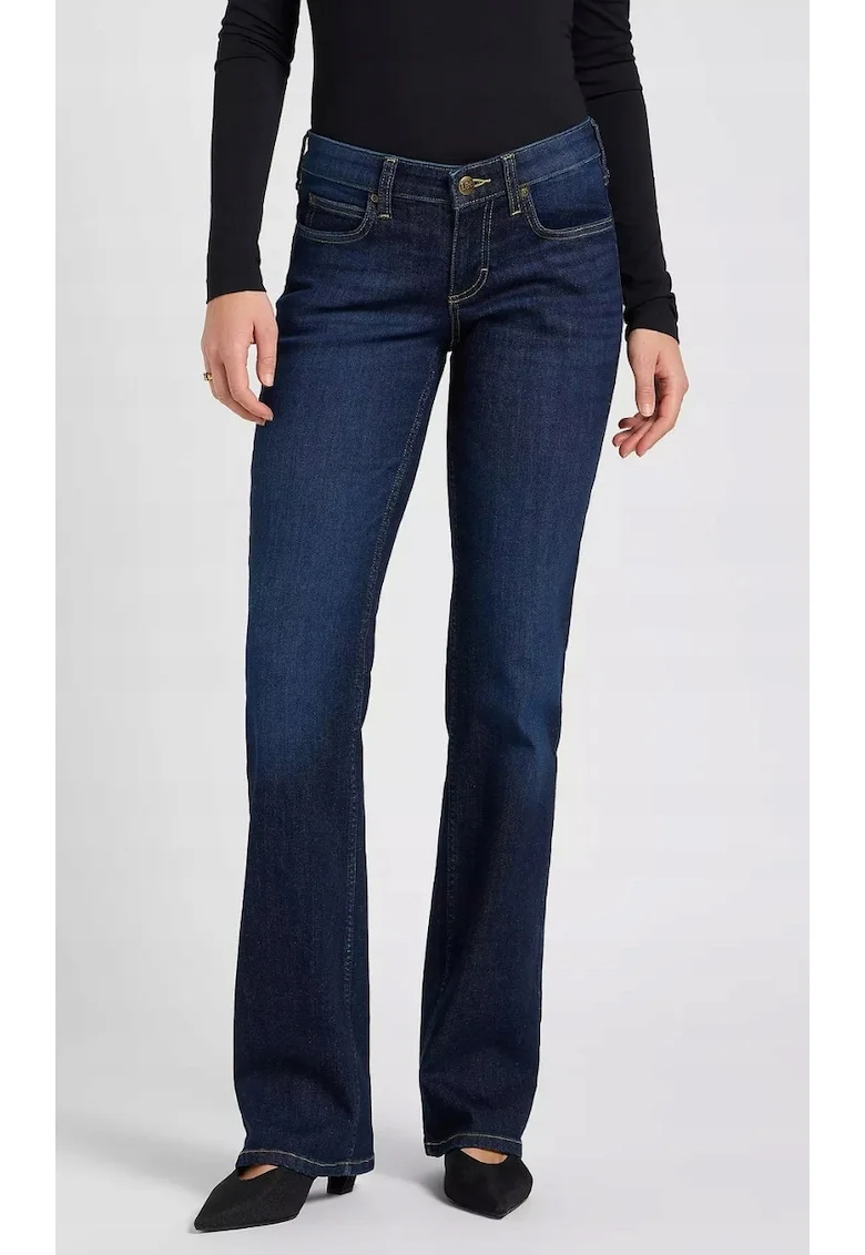 Blugi dama  Jessica, talie joasa, bootcut, albastru, bumbac|elastan|poliester
