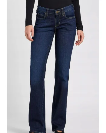 Blugi dama  Jessica, talie joasa, bootcut, albastru, bumbac|elastan|poliester