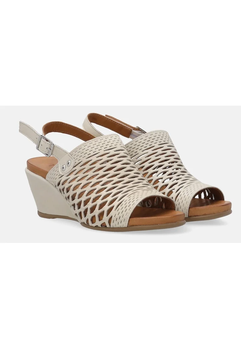 Sandale wedge cu catarama metalica