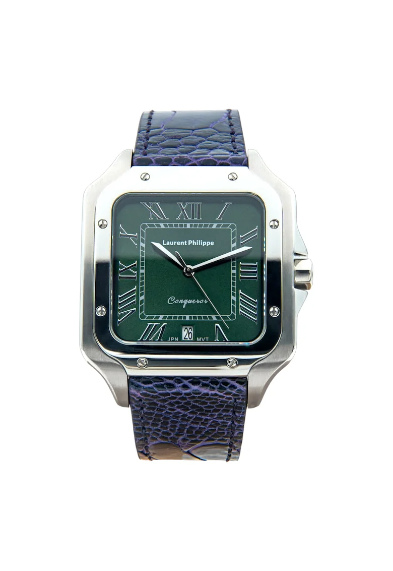 Ceas Conqueror Emerald Mystic Pearl cu finisaje Argintii, Otel Inoxidabil