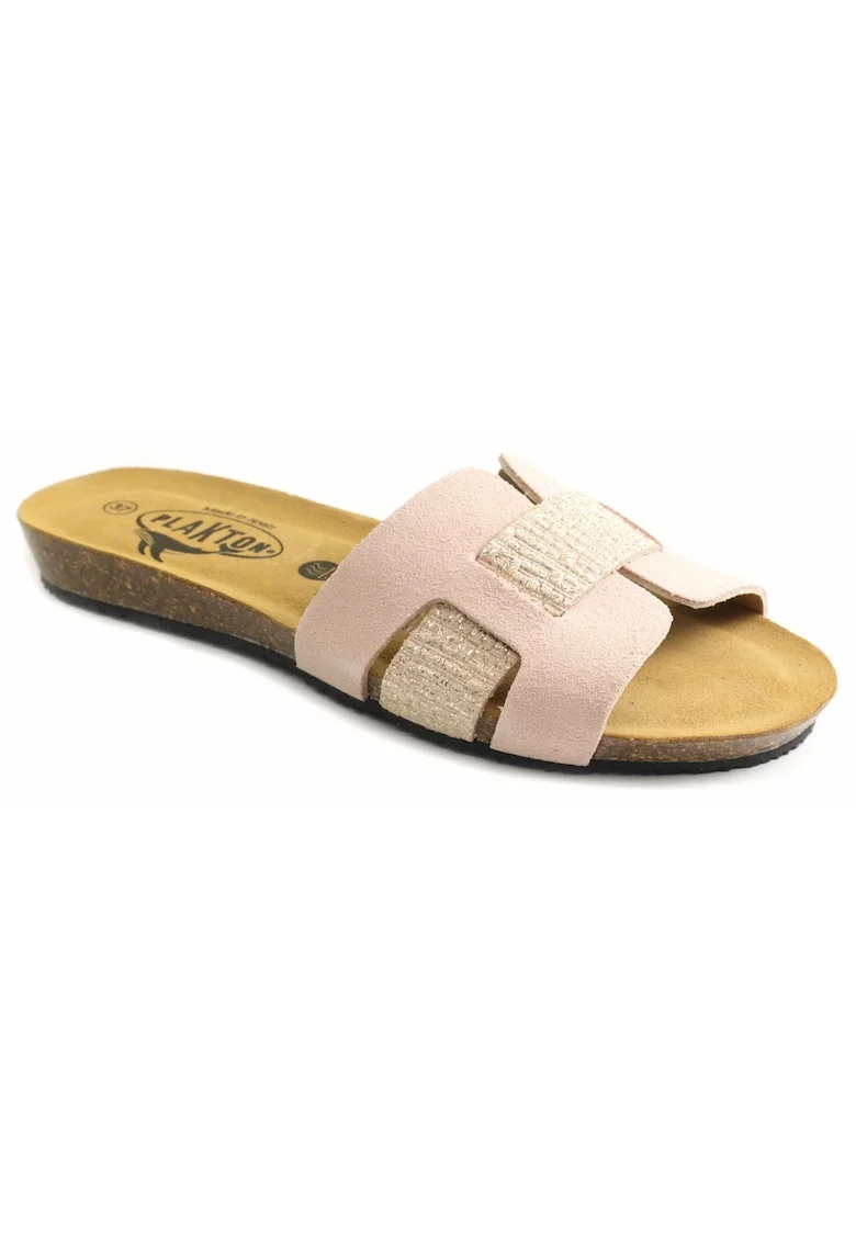 Papuci dama piele naturala 406207, Roz