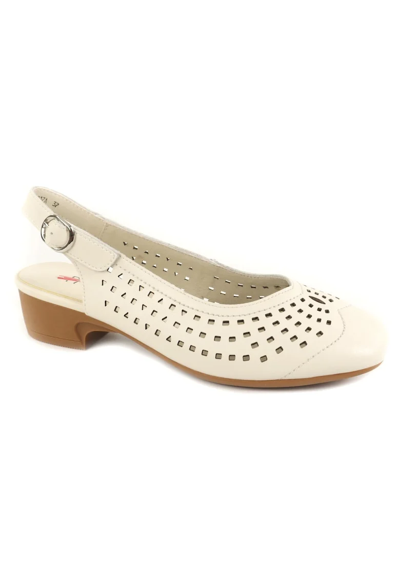 Pantofi dama decupati piele naturala X4X480017A 13 N, Alb