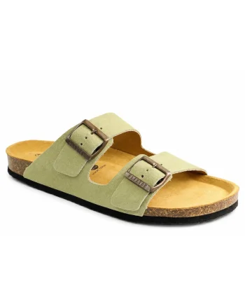Papuci barbati piele intoarsa naturala 175857, Verde