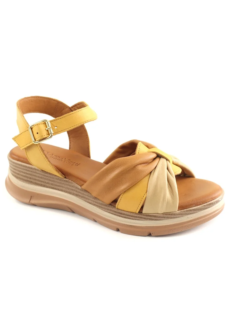 Sandale dama piele naturala D45 2717, Galben