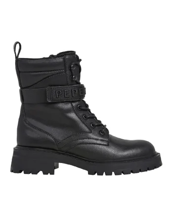 Cizme din piele cu fermoar, Negru