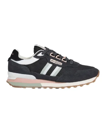 Pantofi sport din piele intoarsa cu insertii din material textil, Alb/Negru/Gri cenusiu