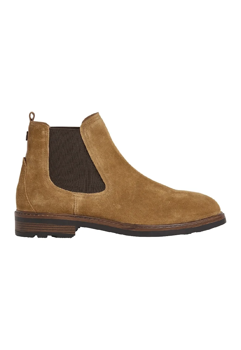 Ghete Chelsea din piele intoarsa, Caramel