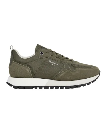 Pantofi sport cu talpa wedge si garnituri din piele intoarsa, Kaki