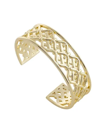 Bratara placata cu aur de 18K si decorata cu zirconia, Auriu