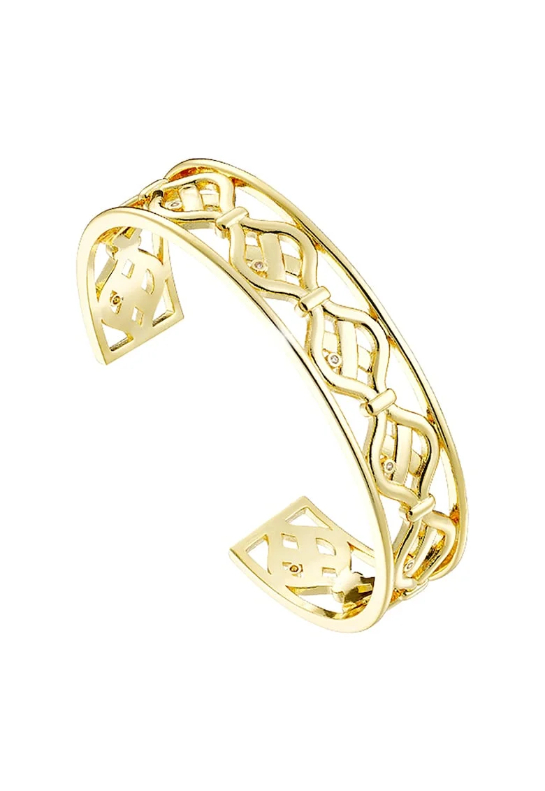 Bratara placata cu aur de 18K si decorata cu zirconia, Auriu