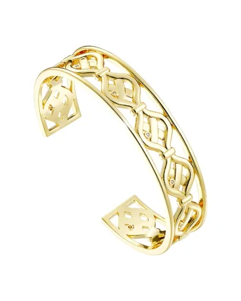 Bratara placata cu aur de 18K si decorata cu zirconia, Auriu