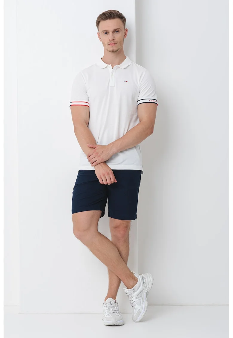Tricou polo uni, Rosu/Alb murdar/Bleumarin