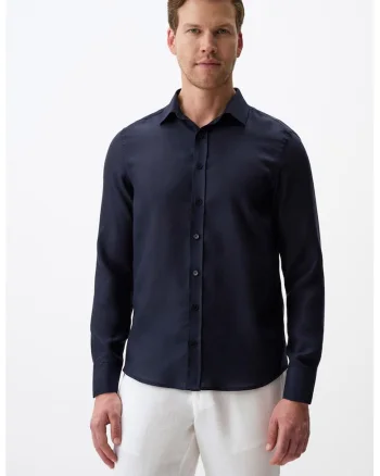 Camasa regular fit din tencel, Albastru ultramarin
