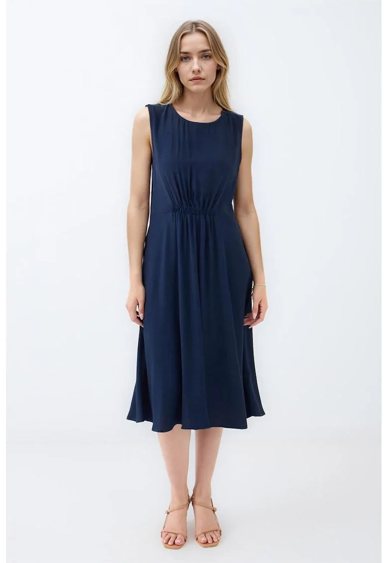Rochie cu decolteu rotund, Albastru ultramarin