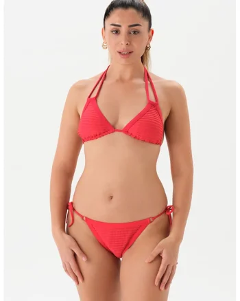 Costum de baie din doua piese cu model texturat, Coral