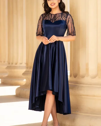 Rochie de ocazie asimetrica bleumarin Deniz