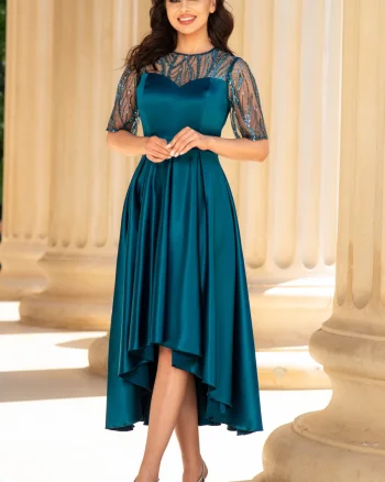 Rochie de ocazie asimetrica turquoise Deniz