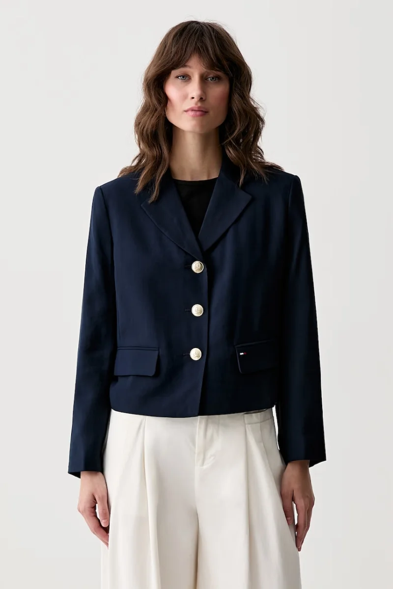 Tommy Jeans sacou cu un singur rând de nasturi pentru femei cu vâscoză