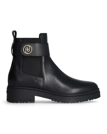 Ghete de piele cu toc masiv, Negru