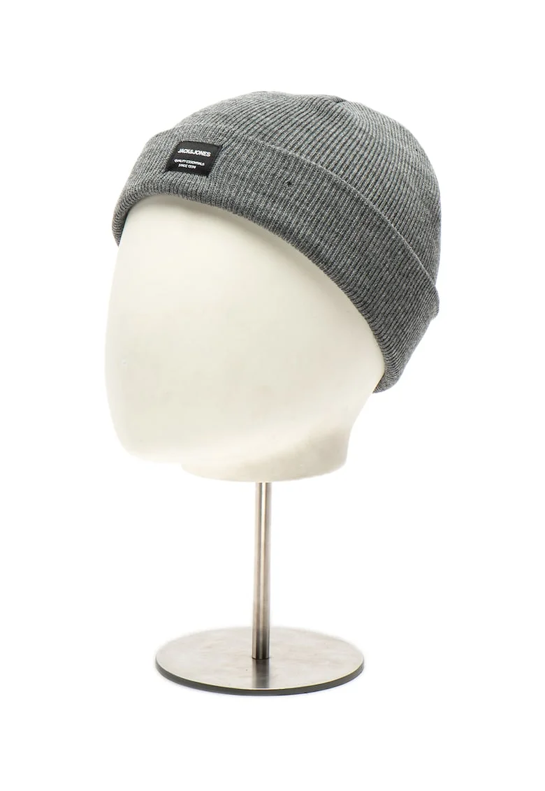 Jack&Jones, Caciula din tricot cu aplicatie logo Dna