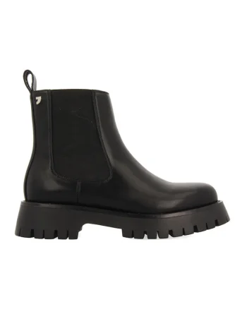 Ghete Chelsea de piele ecologica Gielo, Negru