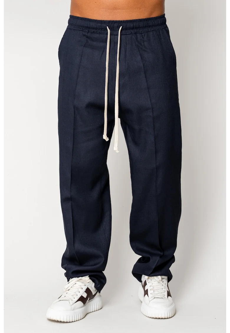 Pantaloni lung din IN cu snur Navy 17553, Bleumarin