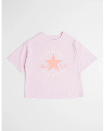 Tricou cu imprimeu logo, Alb fildes/Roz somon/Roz pastel