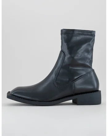 Botine cu varf patrat Annelien, Negru
