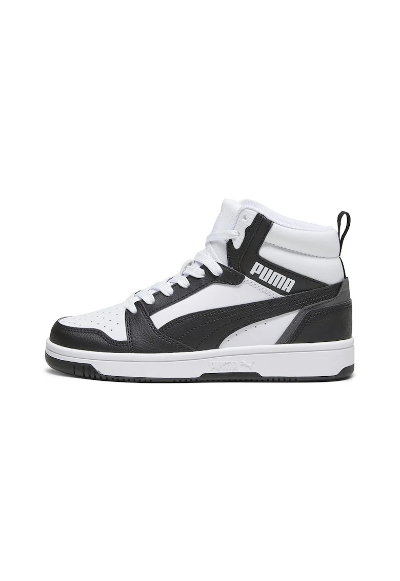 Pantofi sport Rebound V6 mid-cut din piele ecologica, Alb/Negru