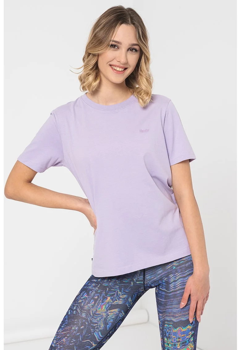 Tricou cu logo discret Essential, Lila