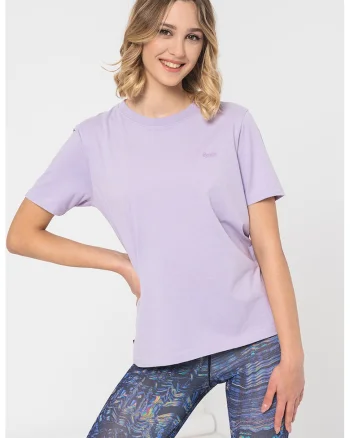 Tricou cu logo discret Essential, Lila