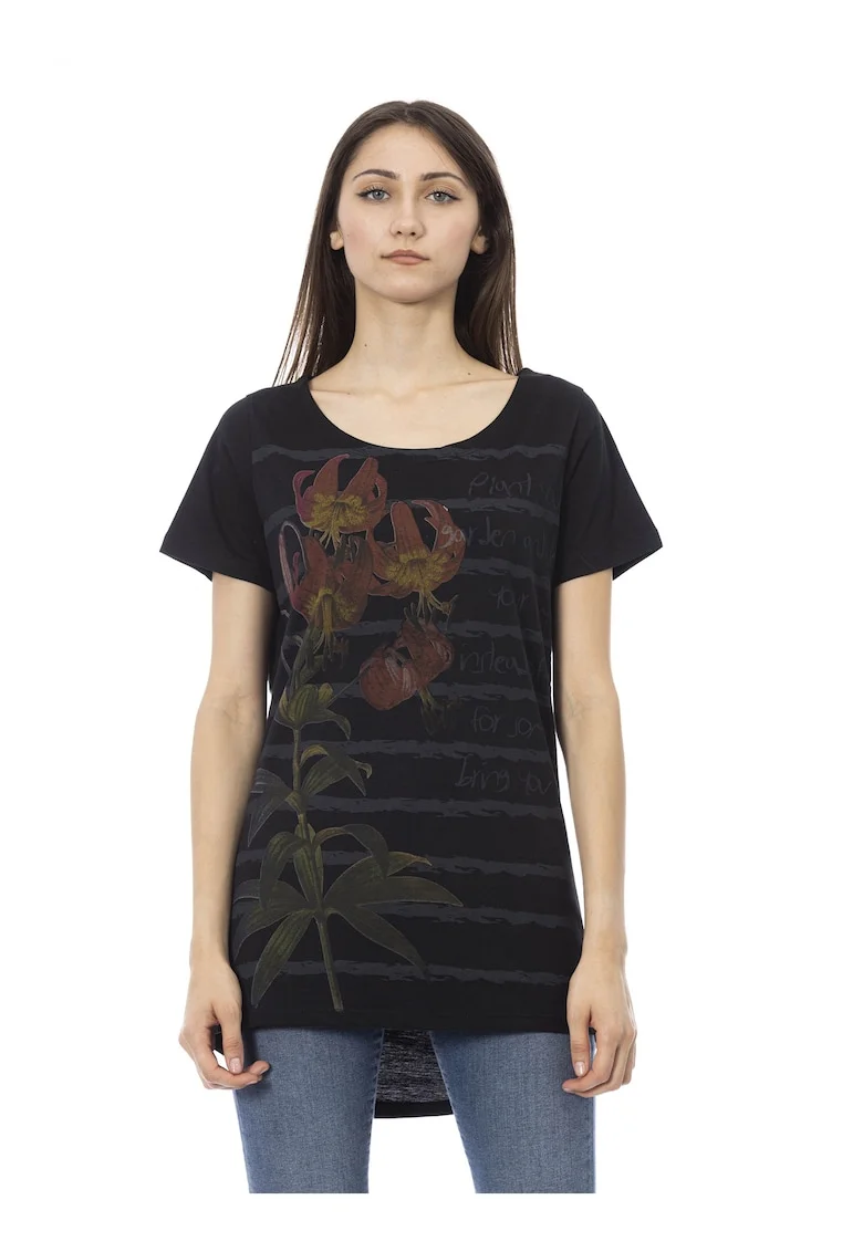 Tricou cu terminatie asimetrica, Negru