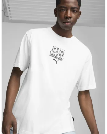 Tricou relaxed fit Graphics House Of Groove, Alb/Gri inchis