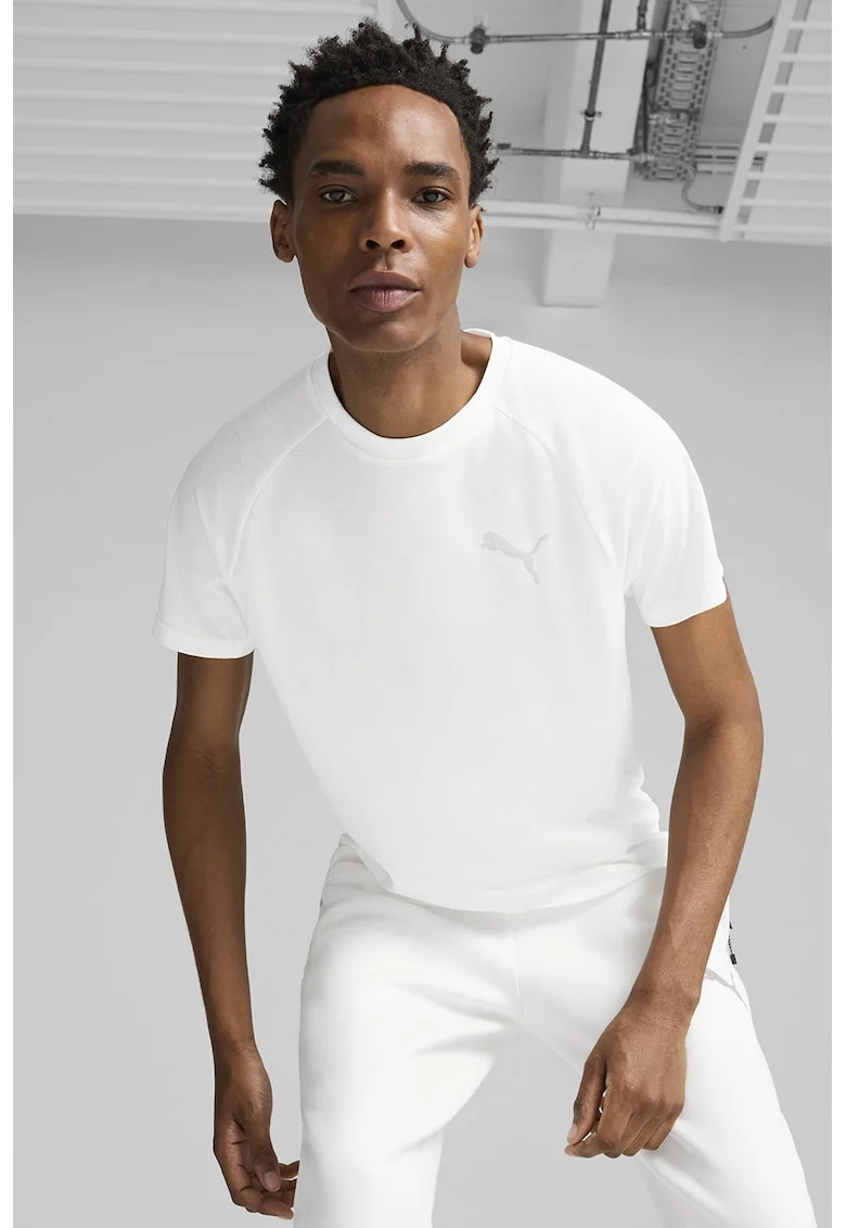 Tricou cu maneci raglan si dryCELL Evostripe, Alb murdar