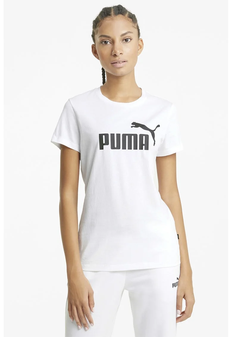 Tricou cu imprimeu logo ESS, Alb/Negru