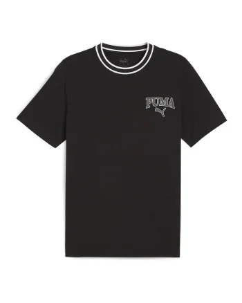 Tricou cu decolteu la baza gatului si logo pe piept, Negru