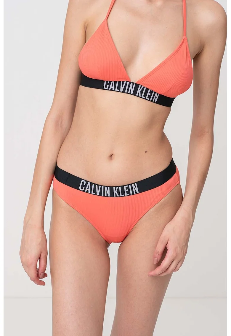 Bikini cu logo, Negru/Coral