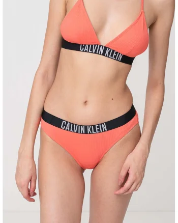 Bikini cu logo, Negru/Coral